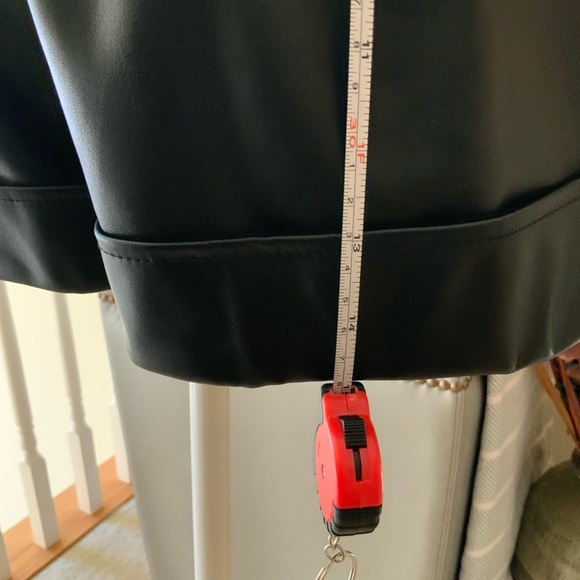 Aqua -Black Faux Leather Paperbag Waist Shorts - Picture 10 of 11